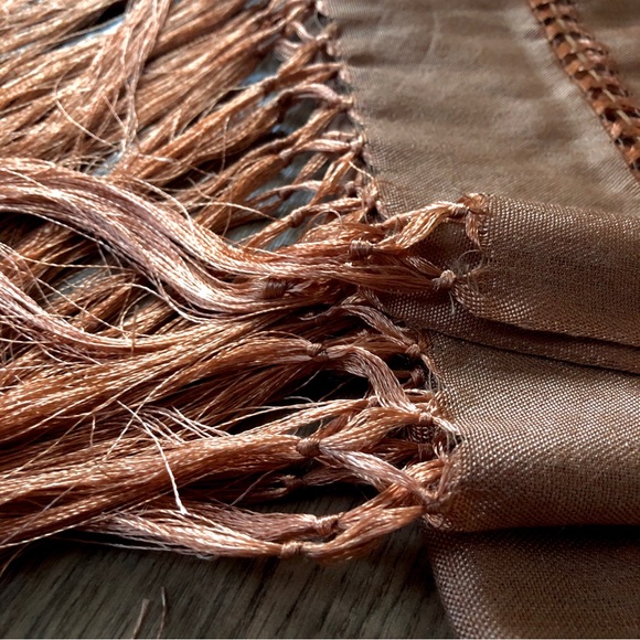 **GIVEAWAY** Beautiful Bronze Scarf Shawl with Fringe - Picture 2 of 4